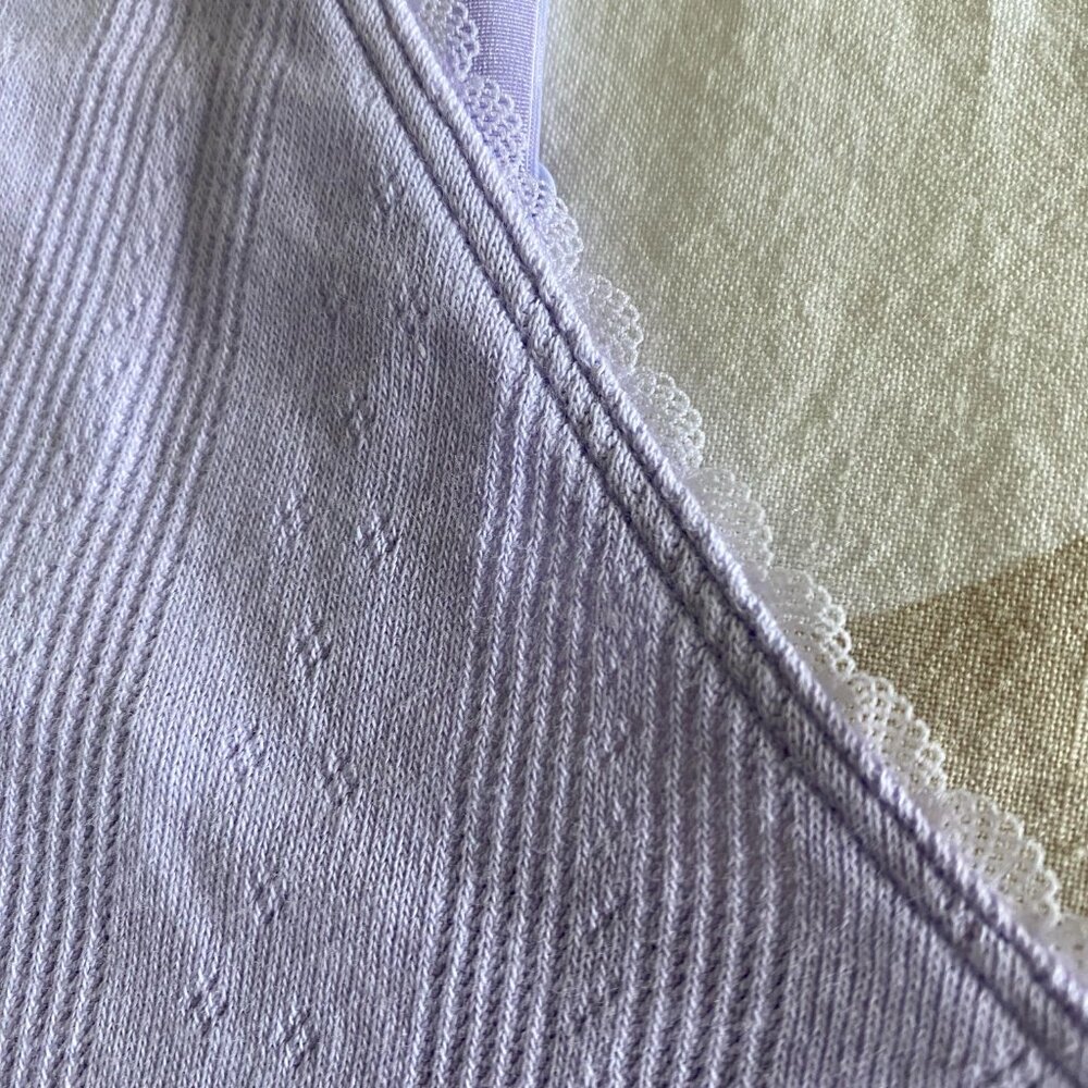 LULULEMON Cotton Pointelle Cropped Cami Tank Top in Lavender Frost sz M - Picture 8 of 8